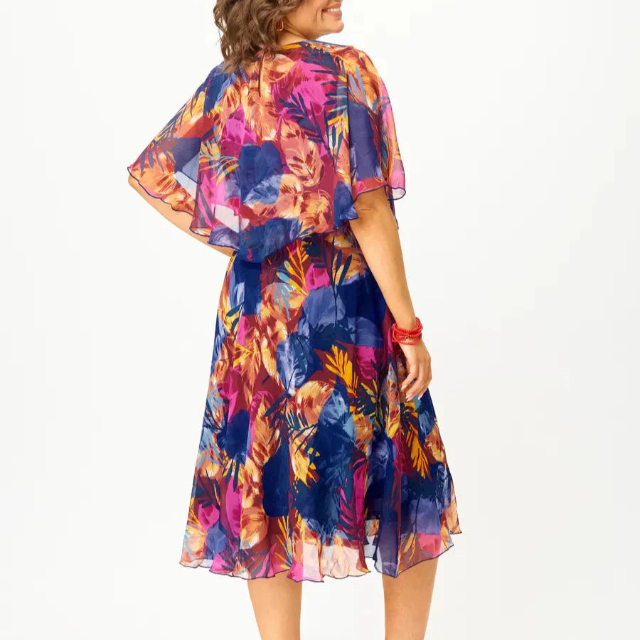 Arielle™ | Flowing Floral Chiffon Midi Dress