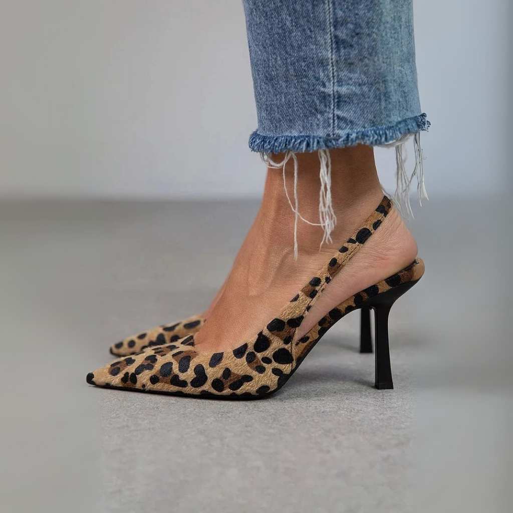 Leona™ | Leopard Print Slingback Heels