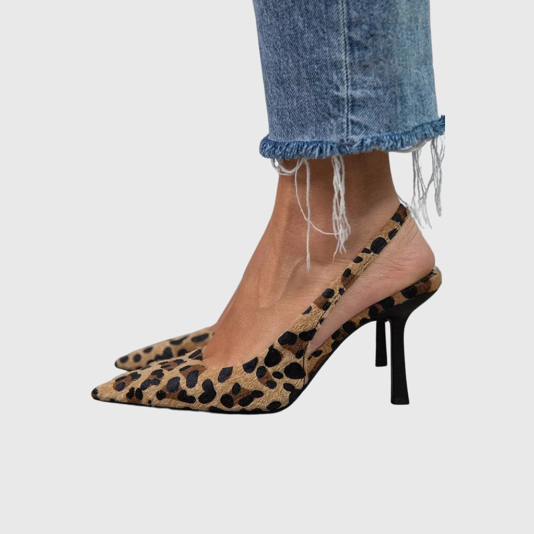 Leona™ | Leopard Print Slingback Heels