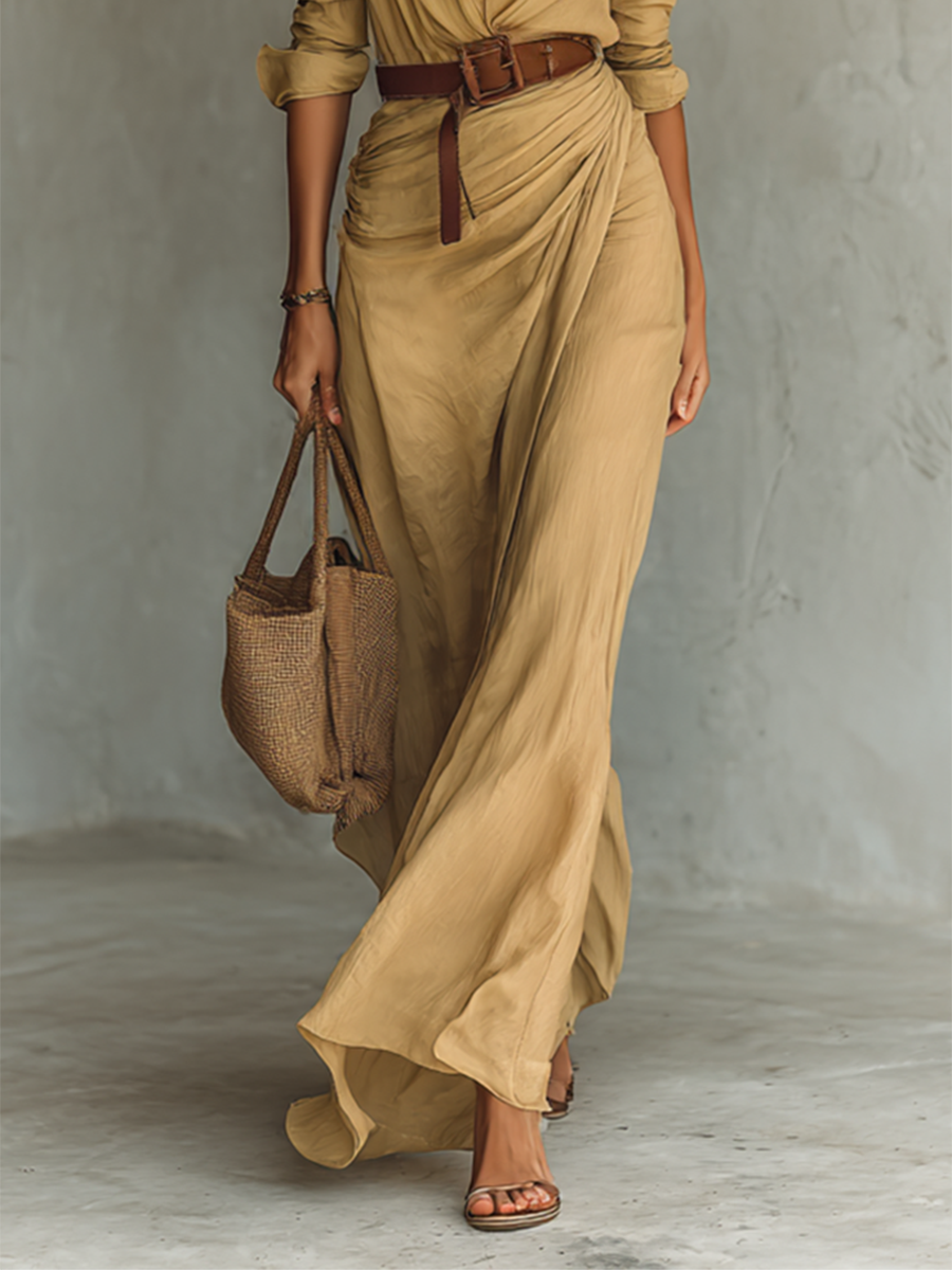 Selene™ | Elegant Drape Maxi Dress